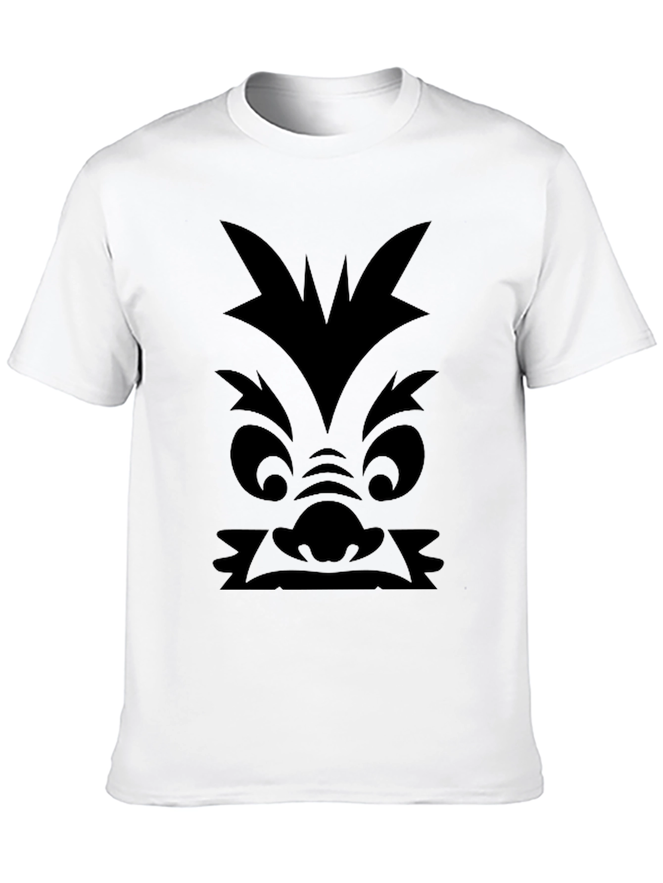 Monster Face Graphic Print Black T-Shirt