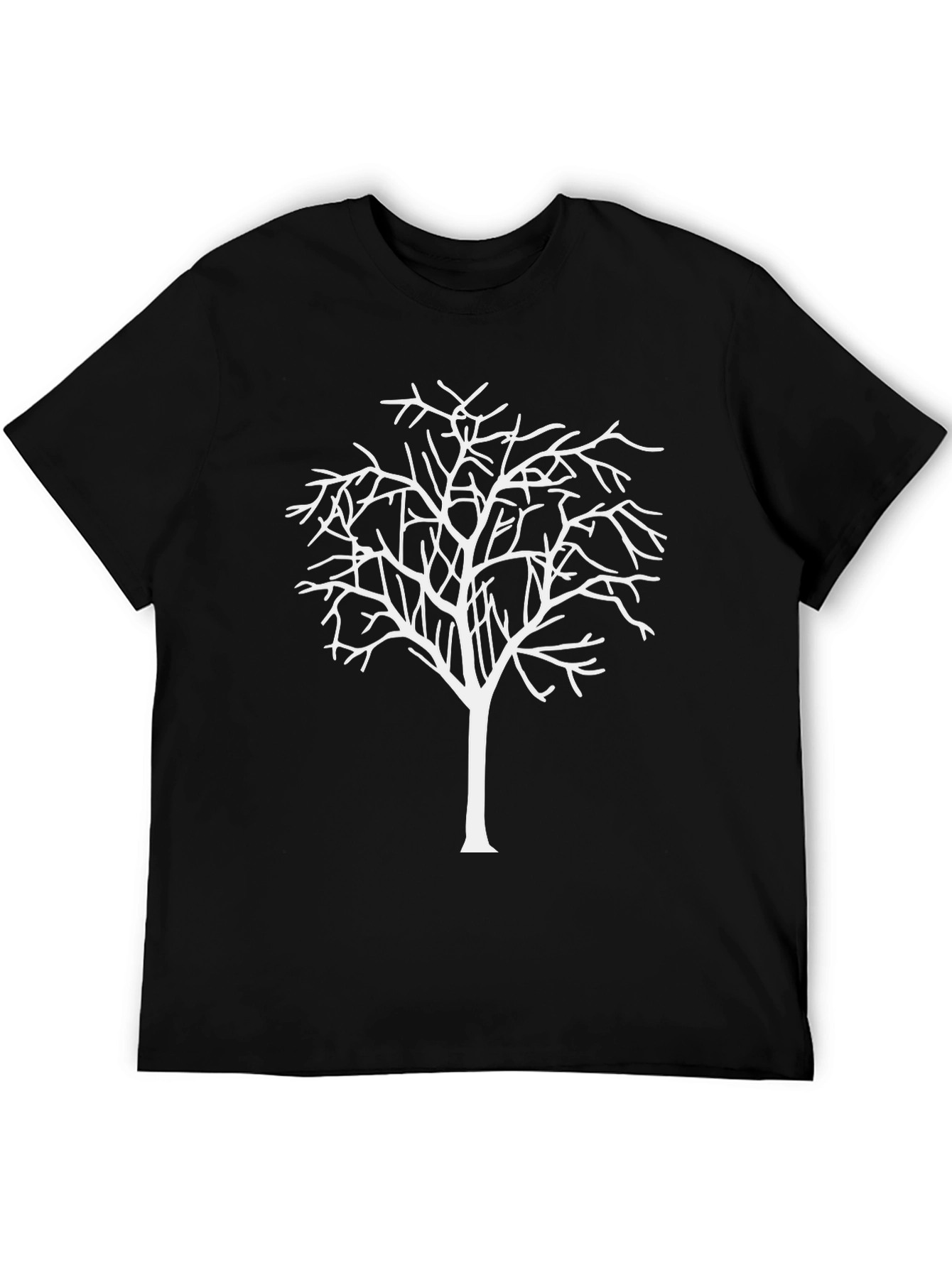 Minimalist Tree Graphic Tee - Black