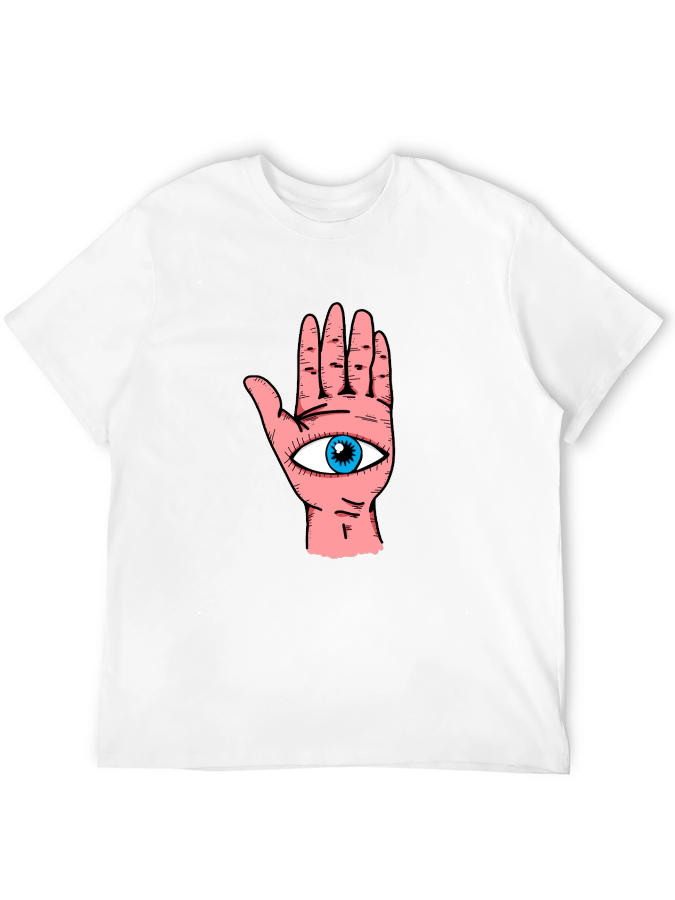Eye Hand Graphic Print Black T-Shirt