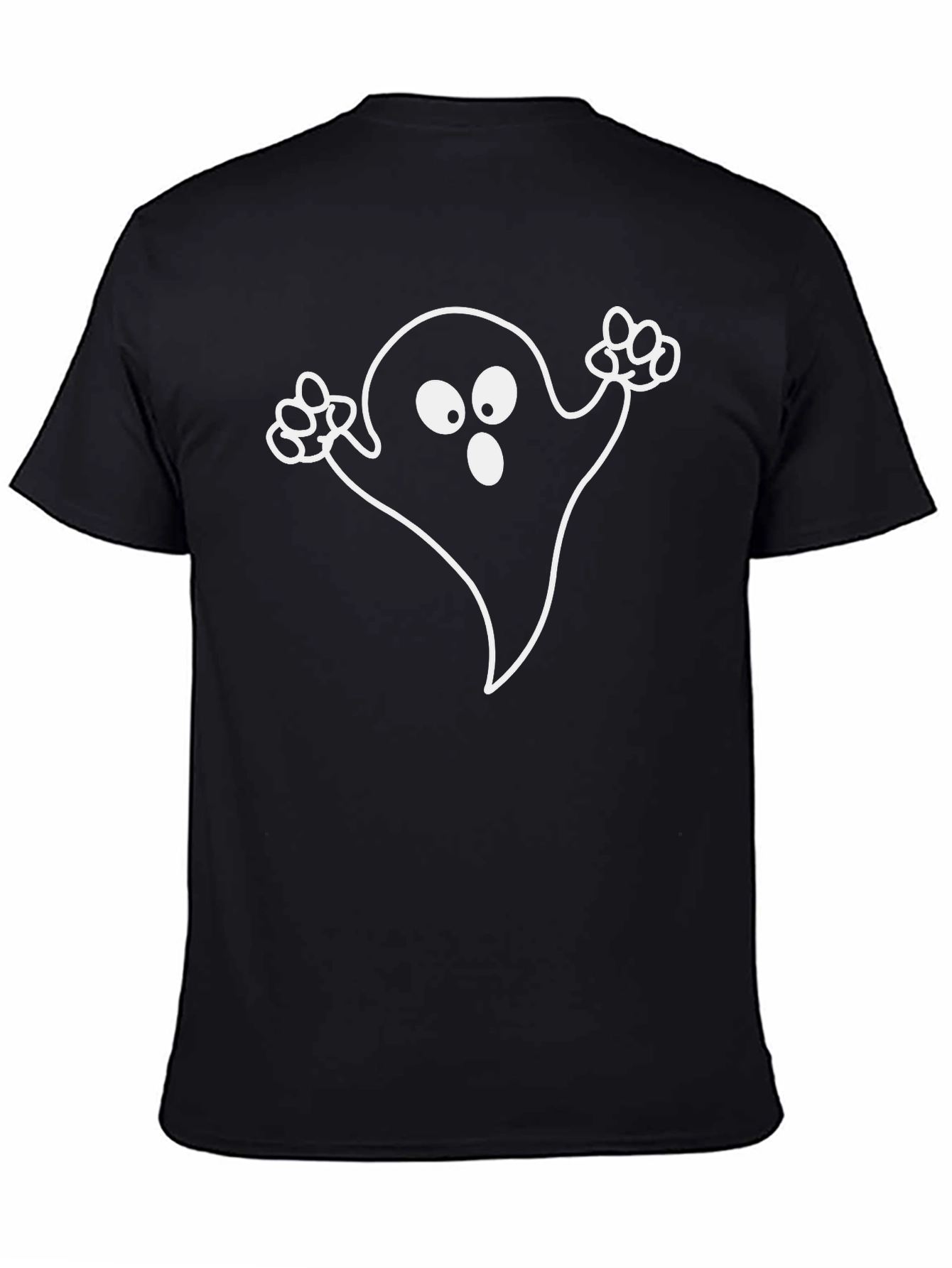 Ghost Graphic Black T-Shirt - Spooky Season Style