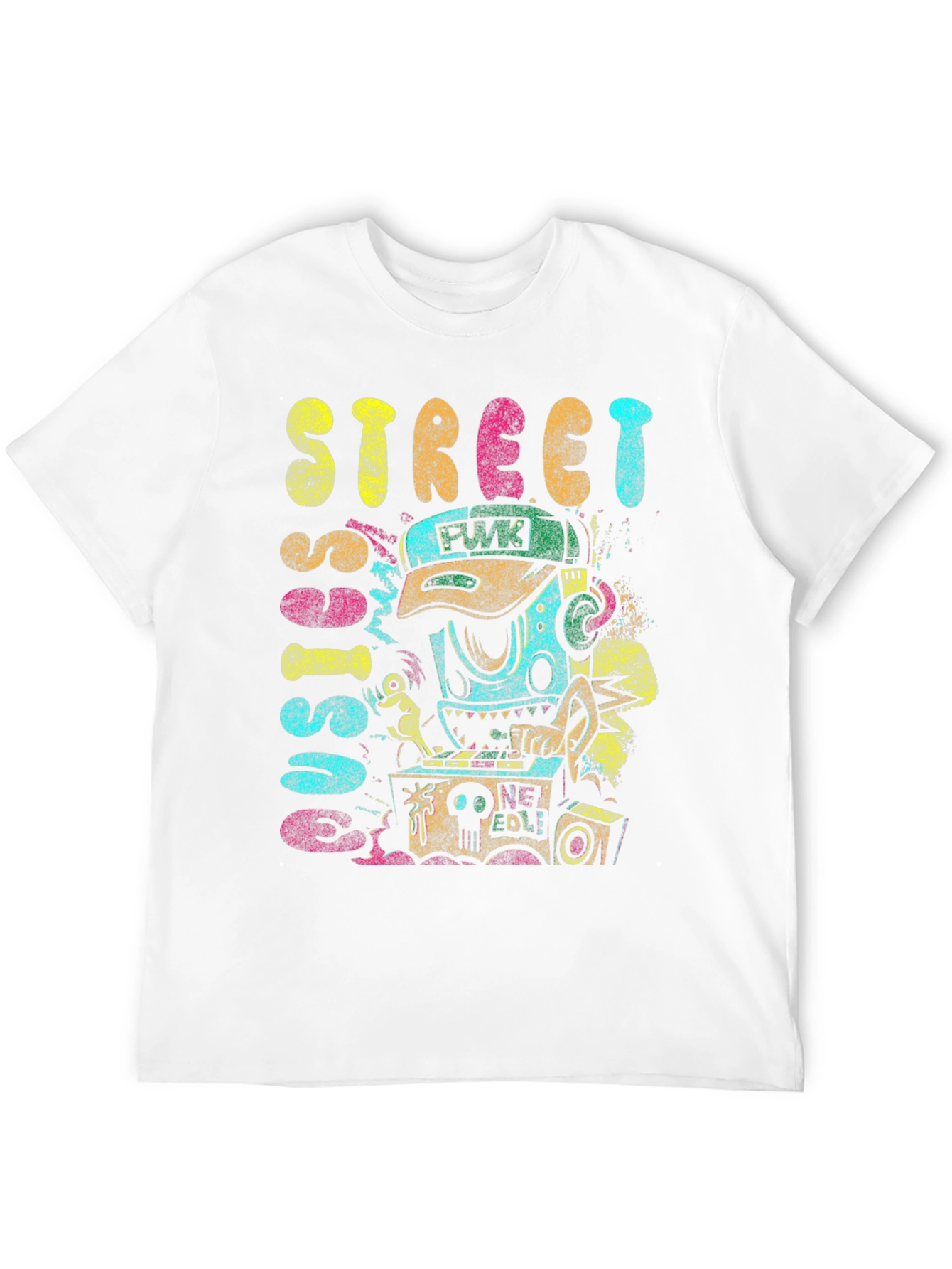 Street Sounds Graphic Tee - Black Cotton T-Shirt