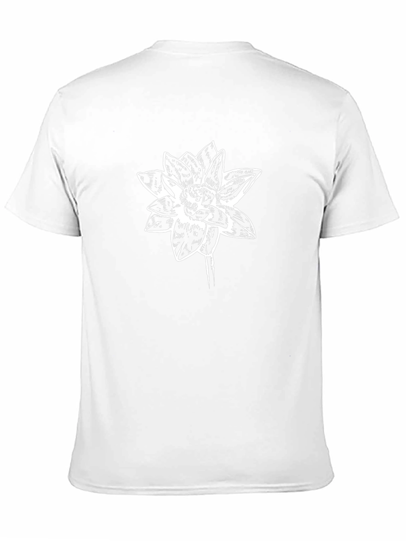 Black Tee with Lotus Flower Graphic