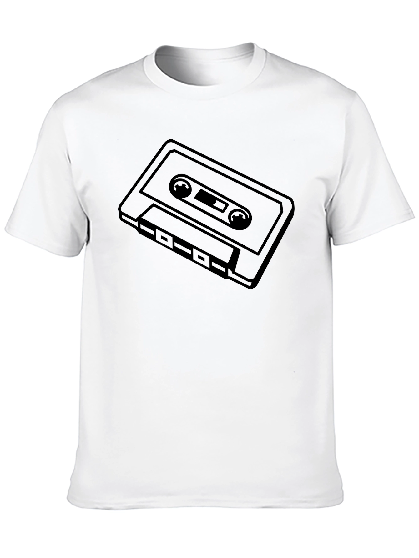 Retro Cassette Tape Graphic Tee - Black