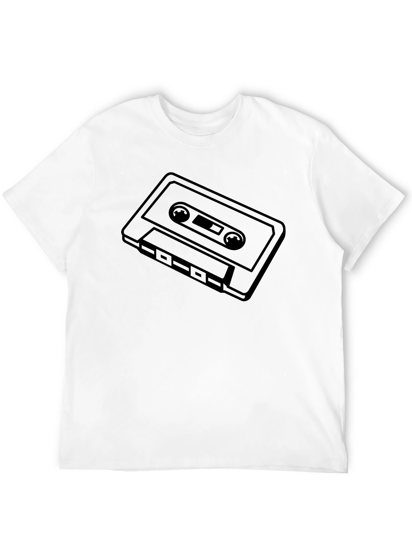 Retro Cassette Tape Graphic Tee - Black