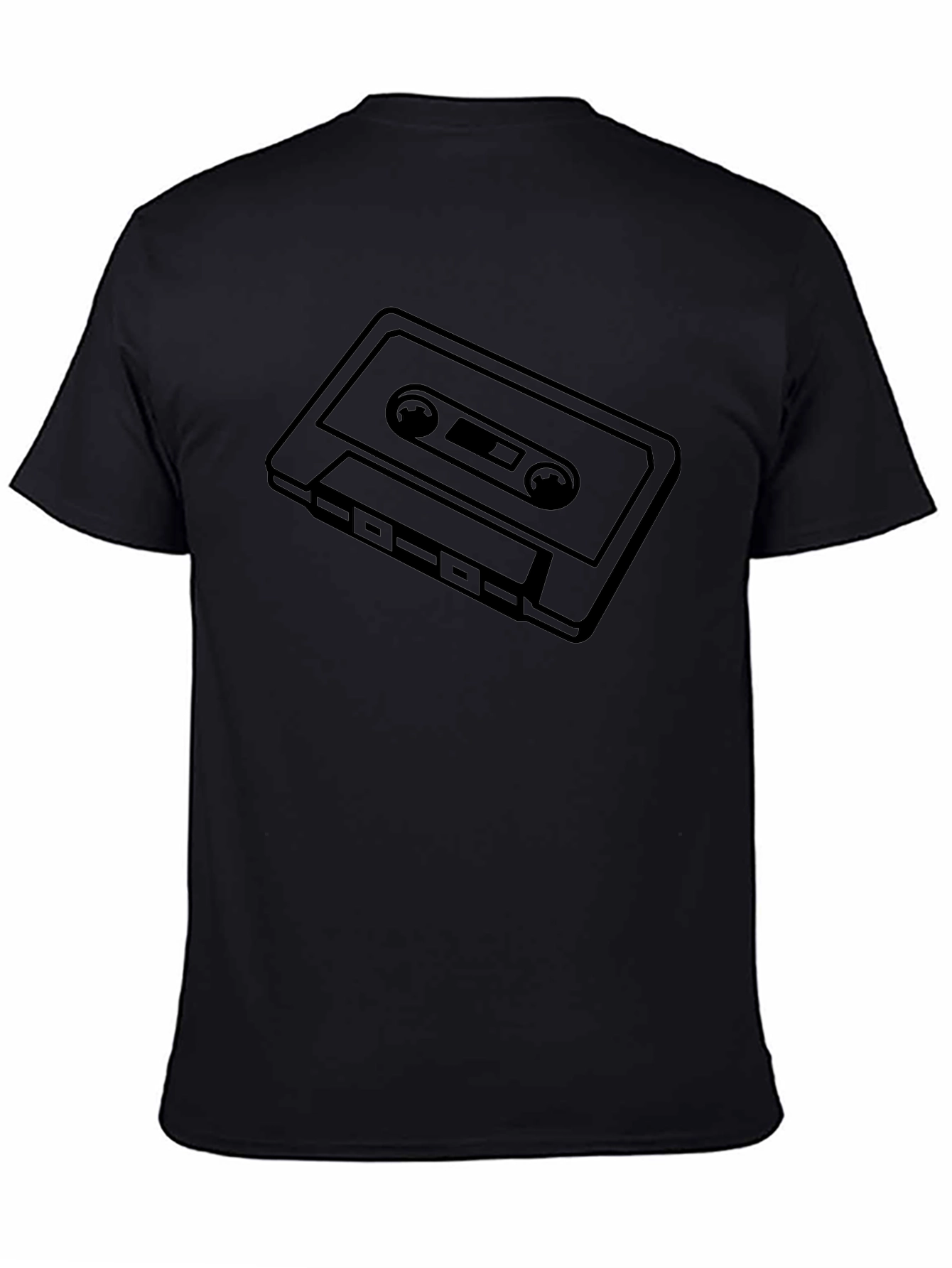 Retro Cassette Tape Graphic Tee - Black
