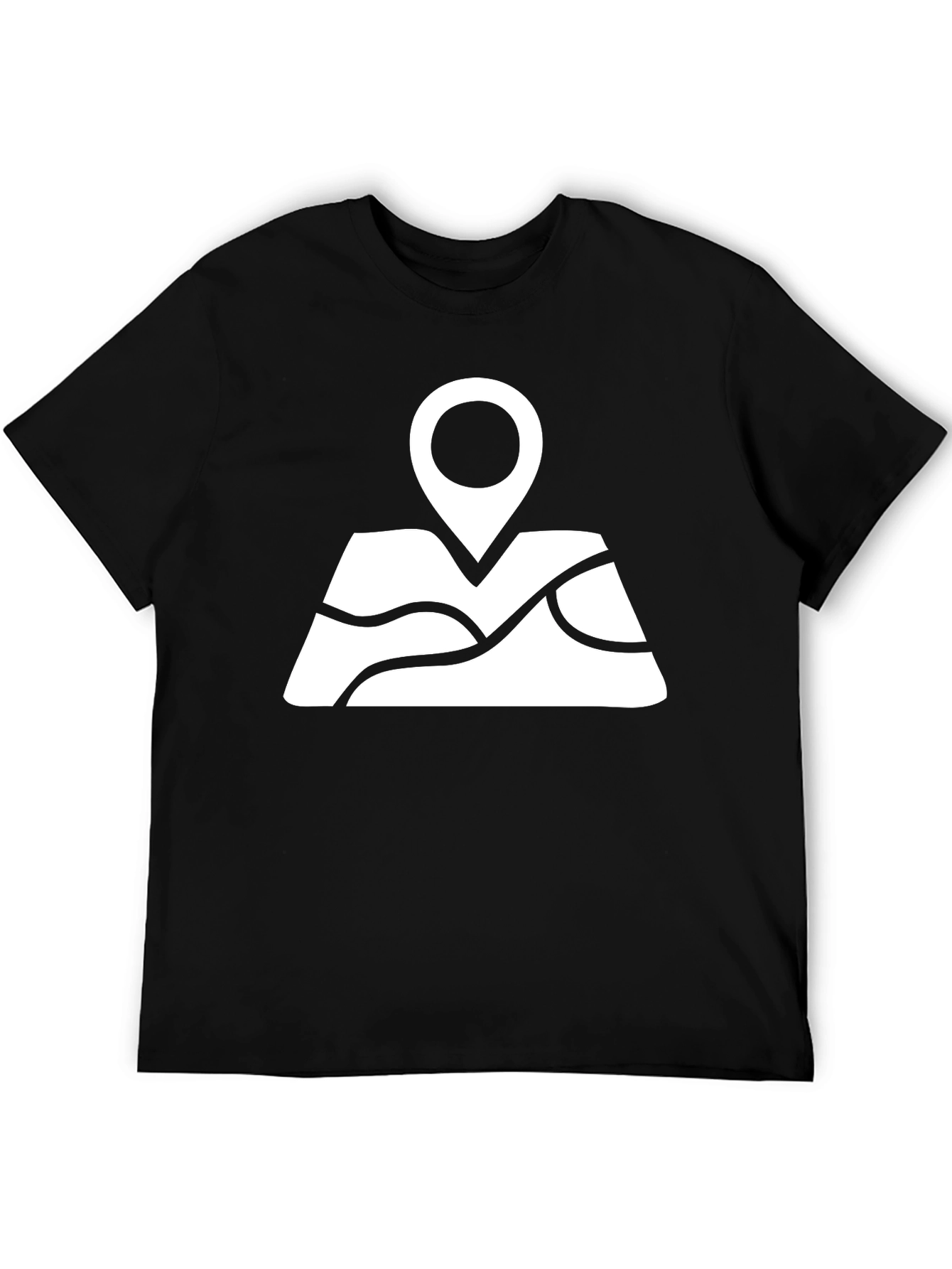 Map Pin Black T-Shirt - Adventure Awaits