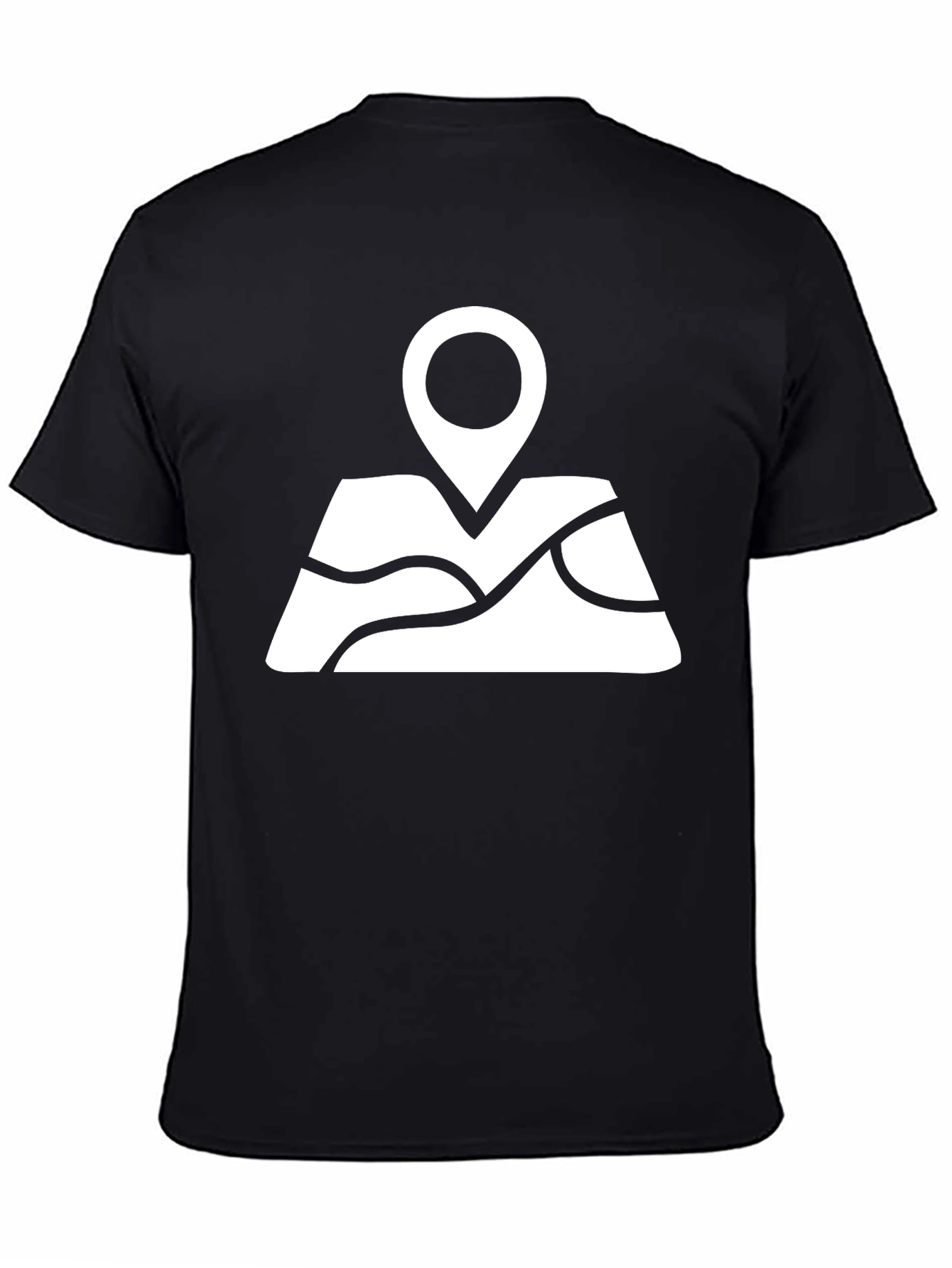 Map Pin Black T-Shirt - Adventure Awaits
