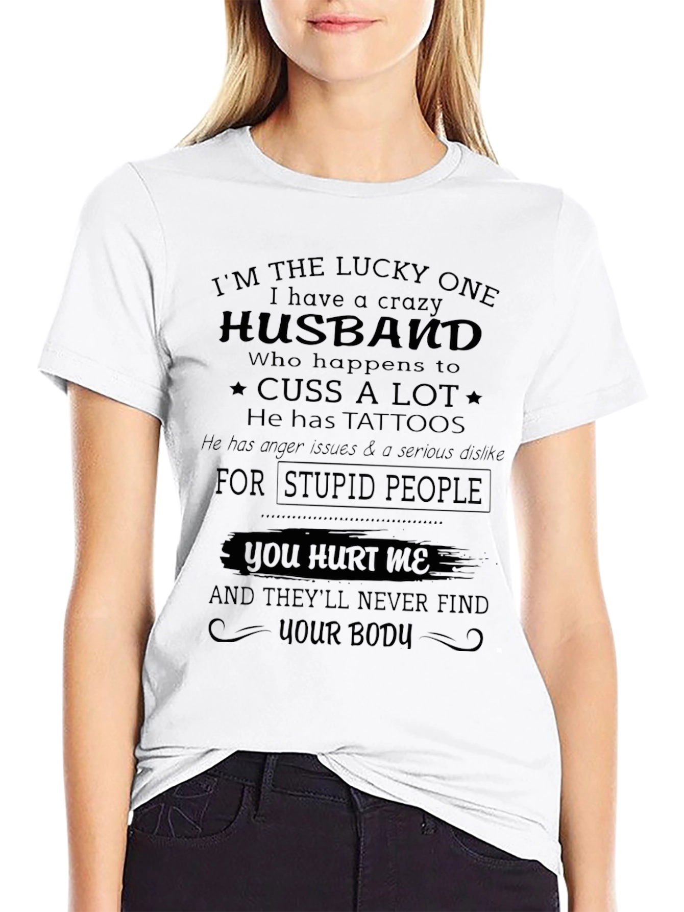 Crazy Husband Novelty Graphic T-Shirt