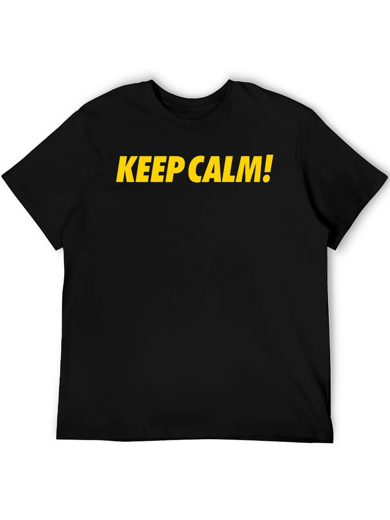 Keep Calm Graphic Tee - Black Cotton Casual T-Shirt