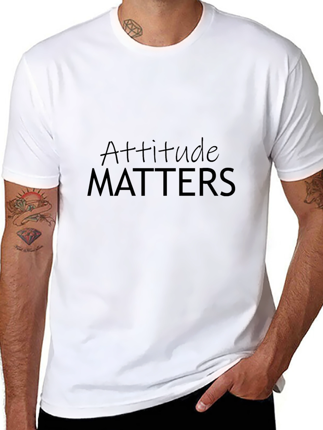 Attitude Matters Black T-Shirt for Men