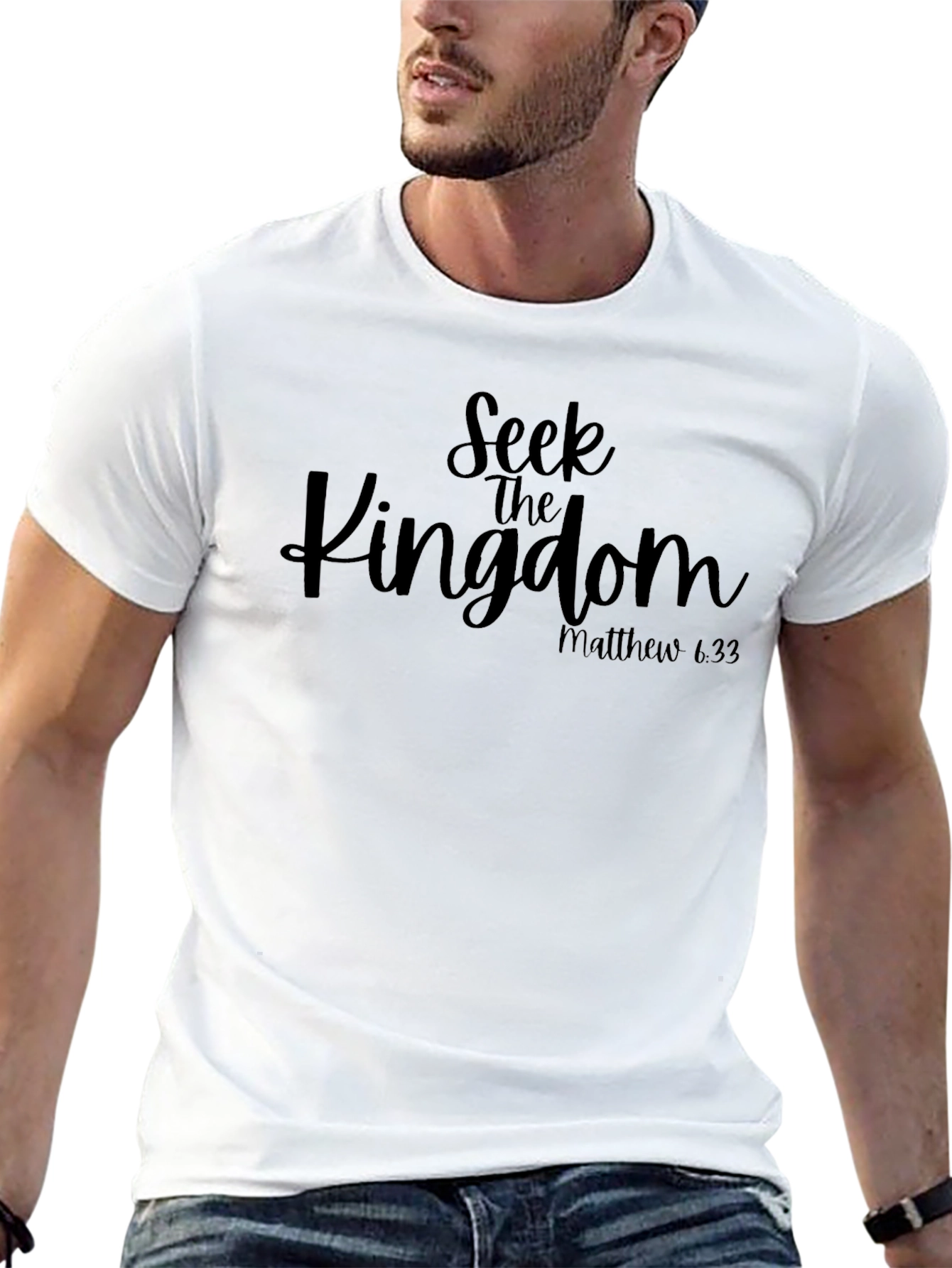 Seek the Kingdom Black Christian T-Shirt