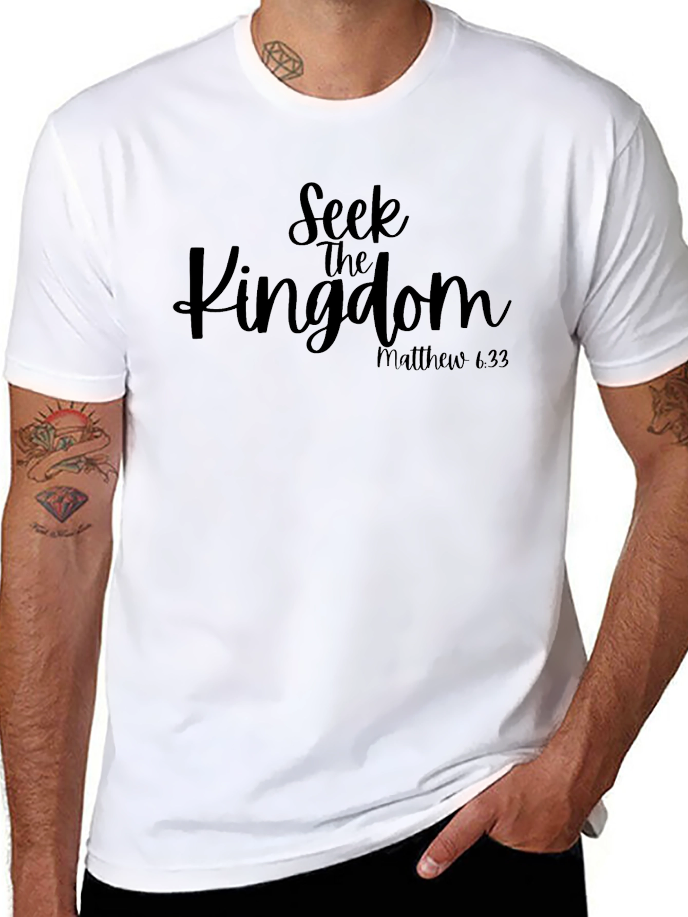 Seek the Kingdom Black Christian T-Shirt