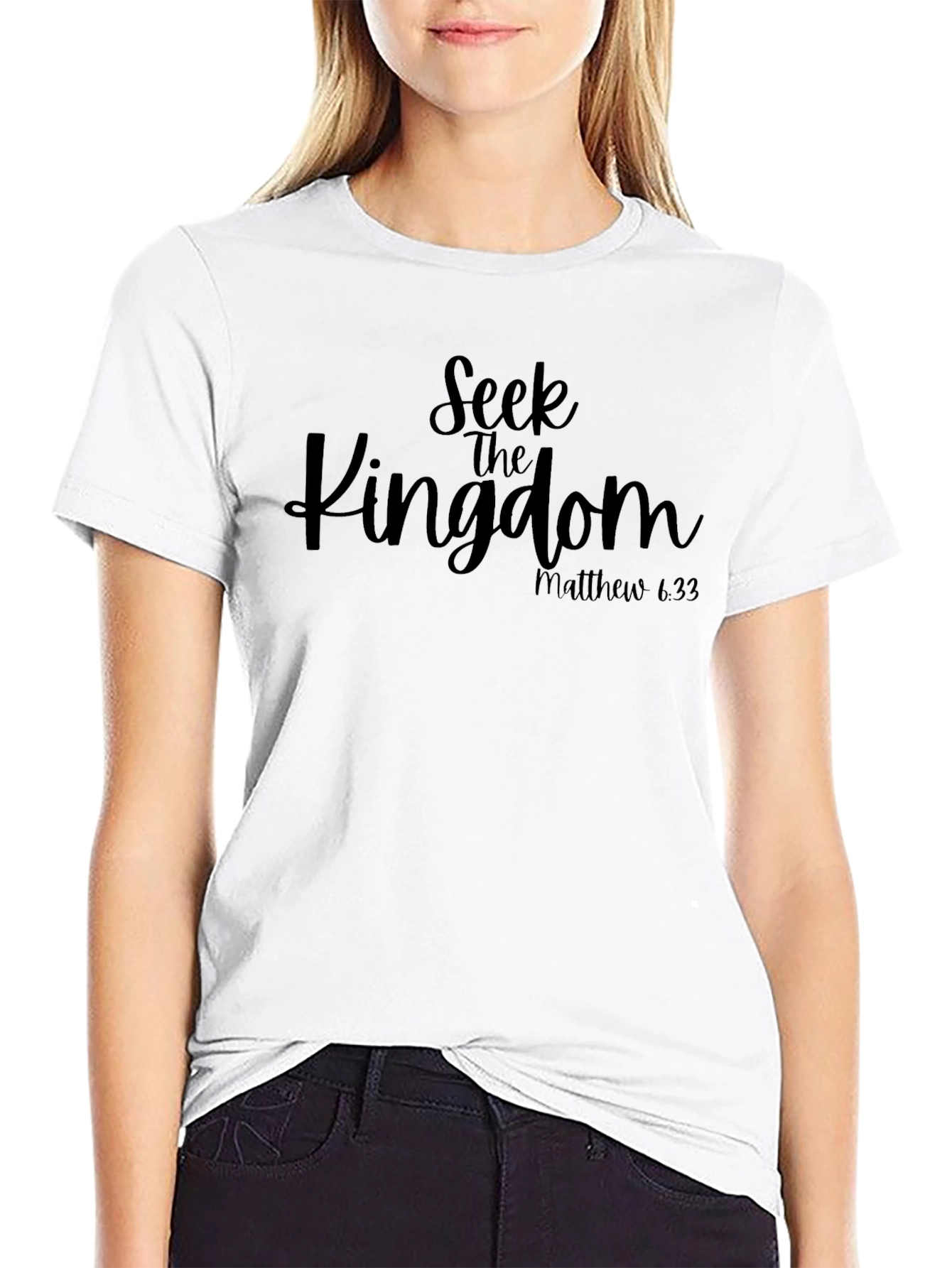Seek the Kingdom Black Christian T-Shirt