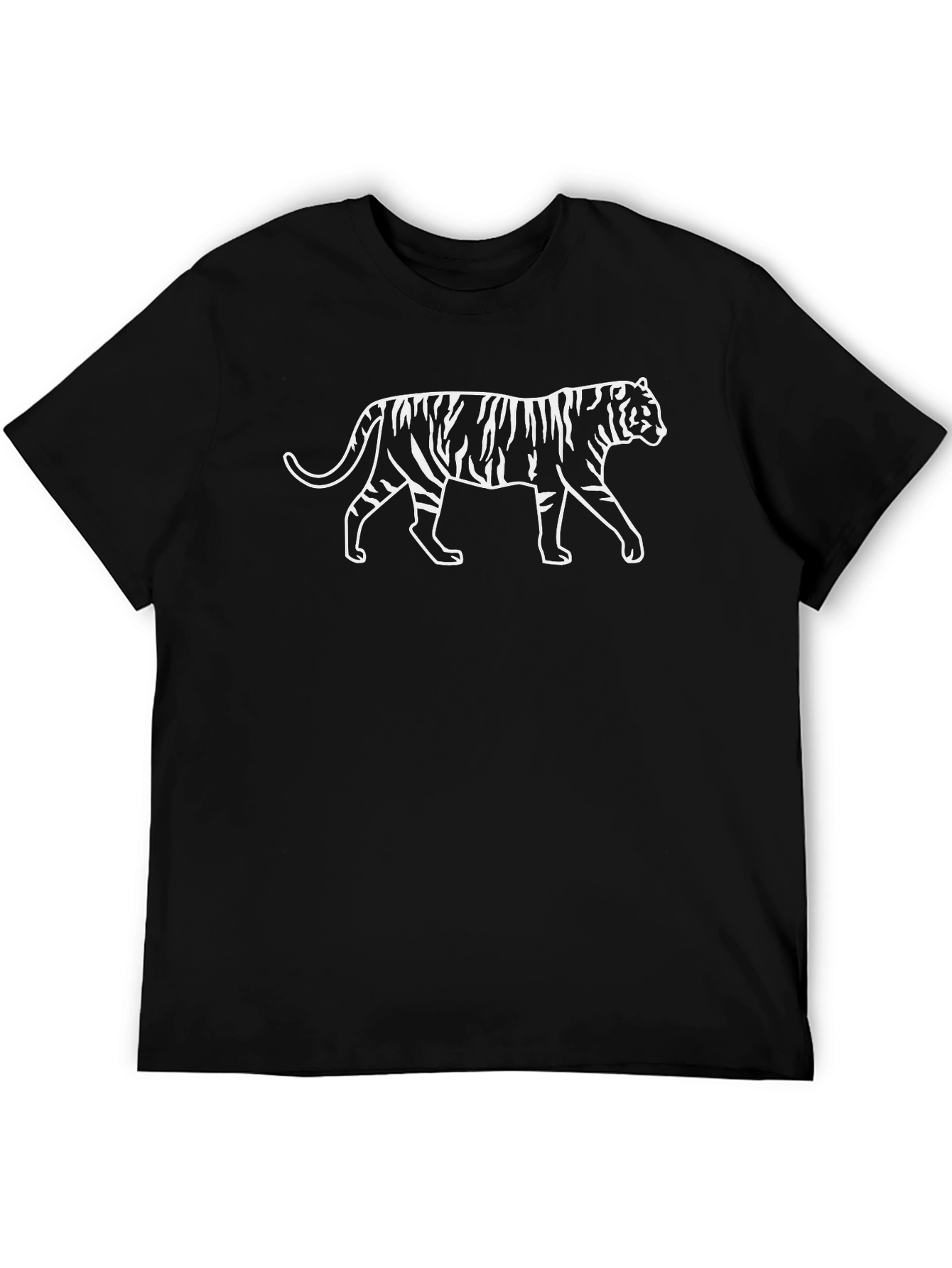 Striking Tiger Graphic Tee - Black Cotton Shirt