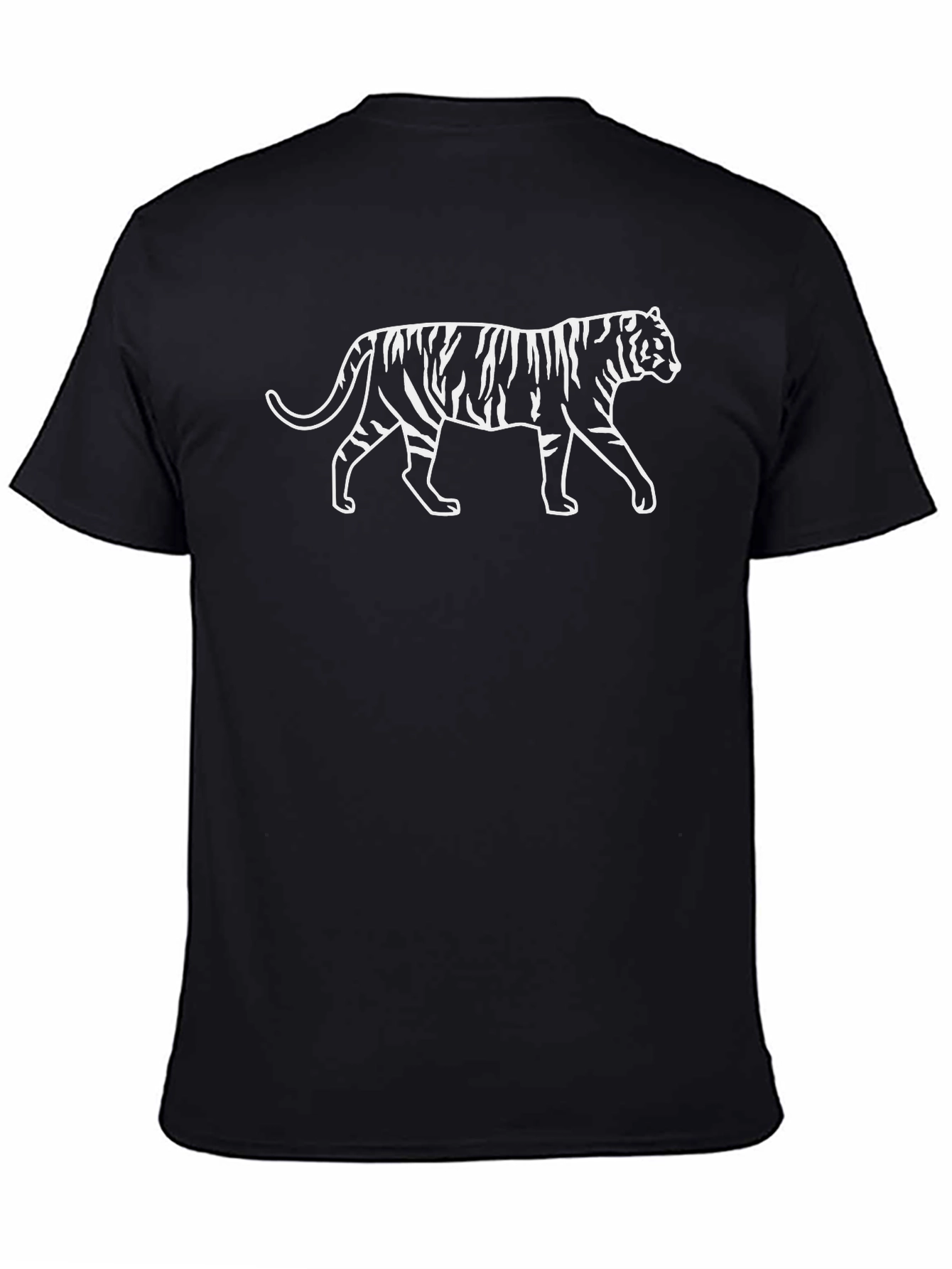 Striking Tiger Graphic Tee - Black Cotton Shirt