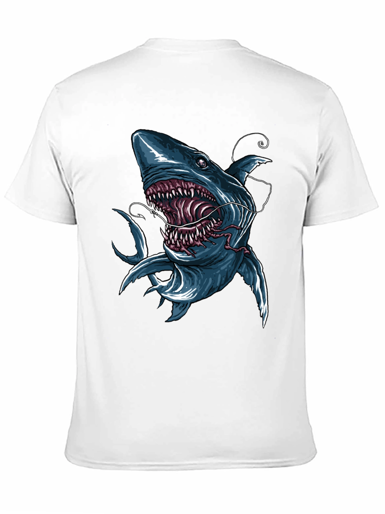 Mens Shark Graphic Print Black T-Shirt