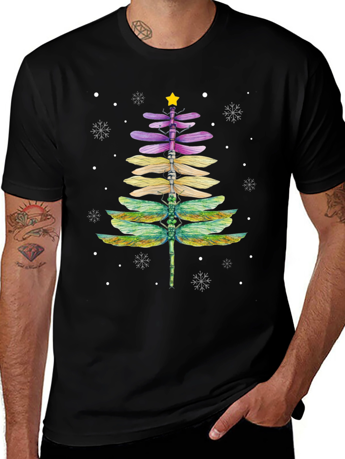 Dragonfly Christmas Tree T-Shirt
