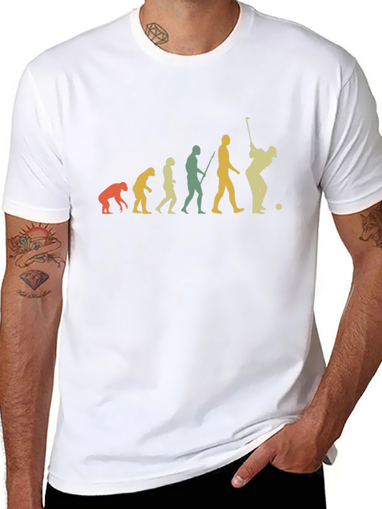 Golf Evolution Graphic Tee - Black Cotton T-Shirt