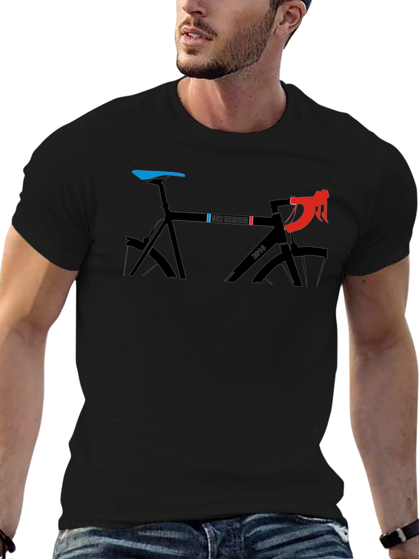 Tour de France Bike Graphic Tee - Black Cotton