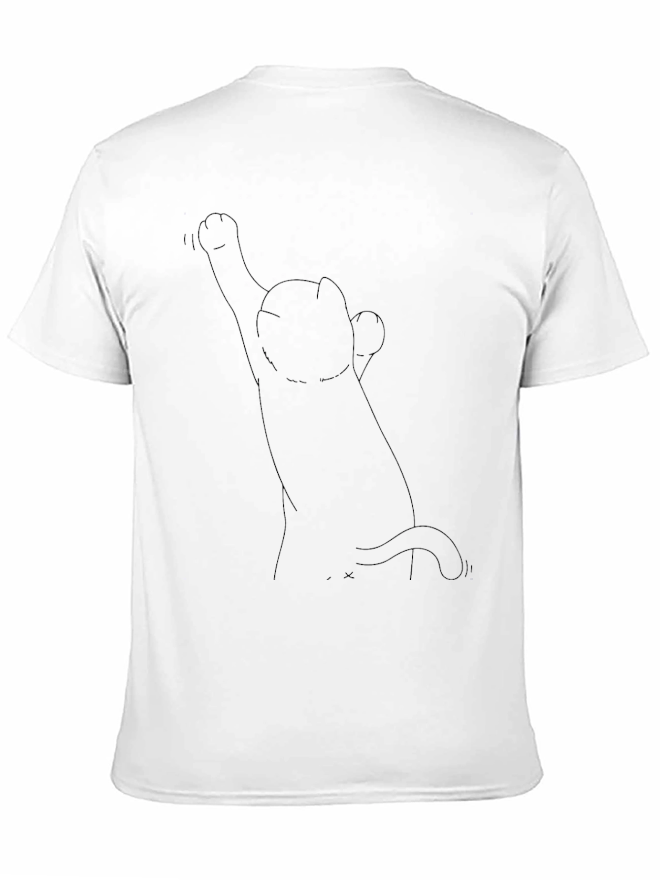 Mens Black T-Shirt with Cat Design