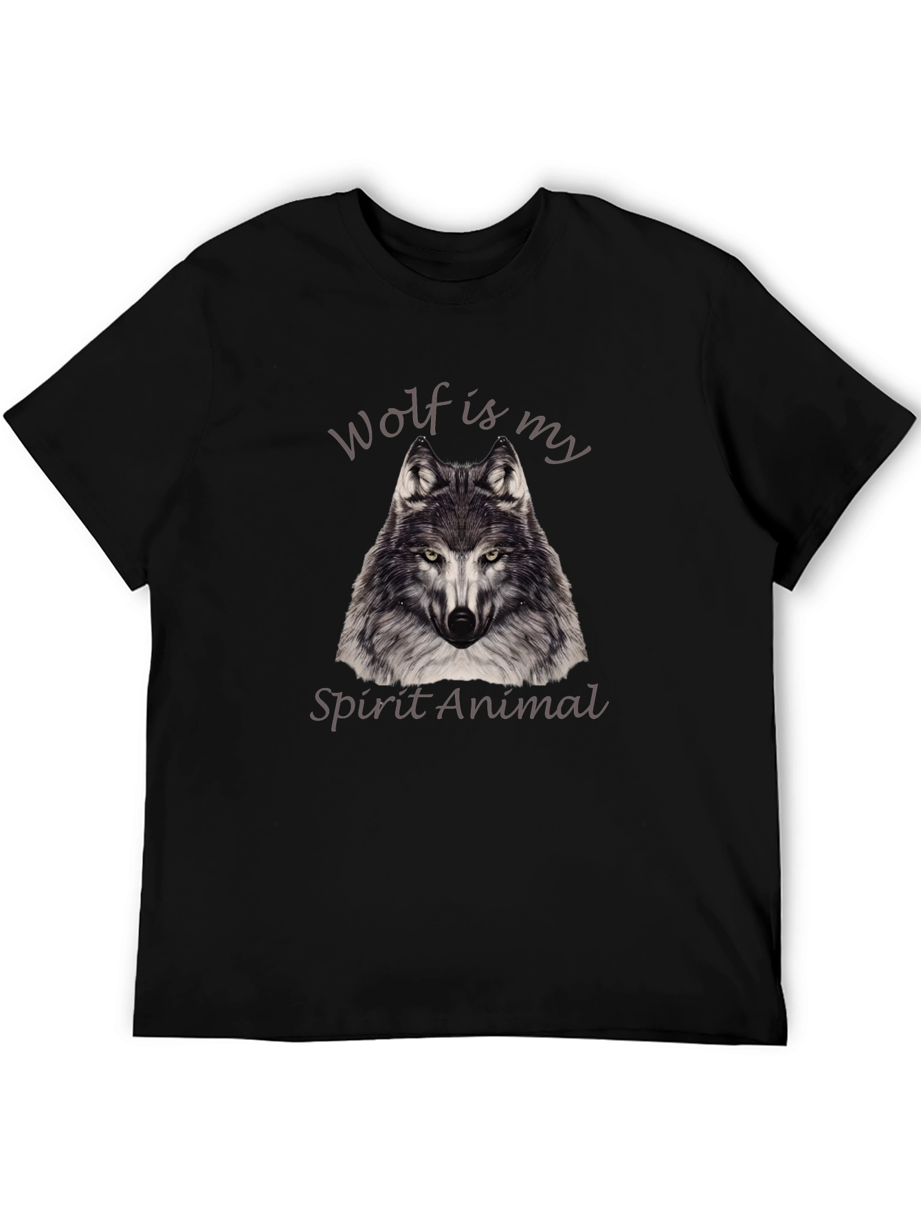 Wolf Spirit Animal Graphic Tee - Black