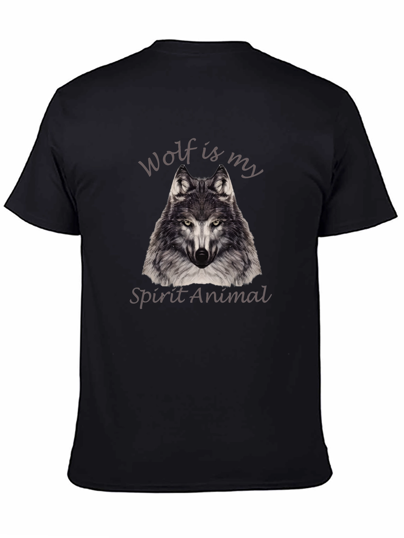 Wolf Spirit Animal Graphic Tee - Black