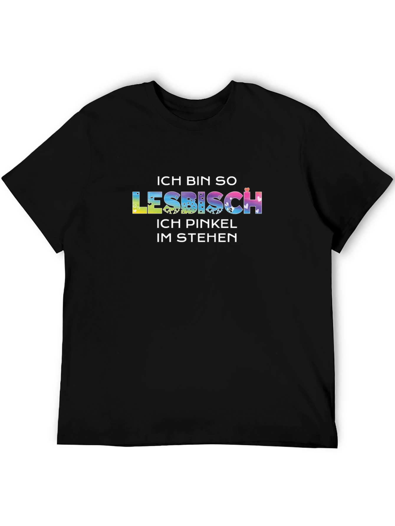 Lesbisch Graphic Tee - Rainbow Text Design