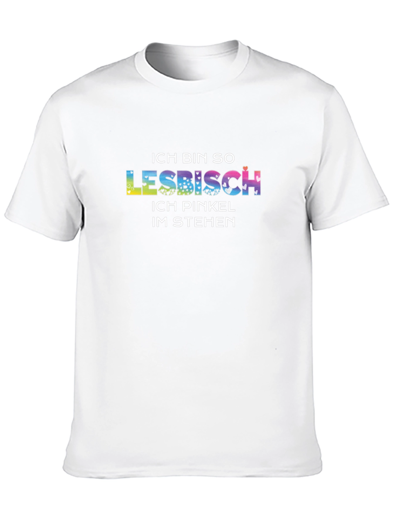 Lesbisch Graphic Tee - Rainbow Text Design