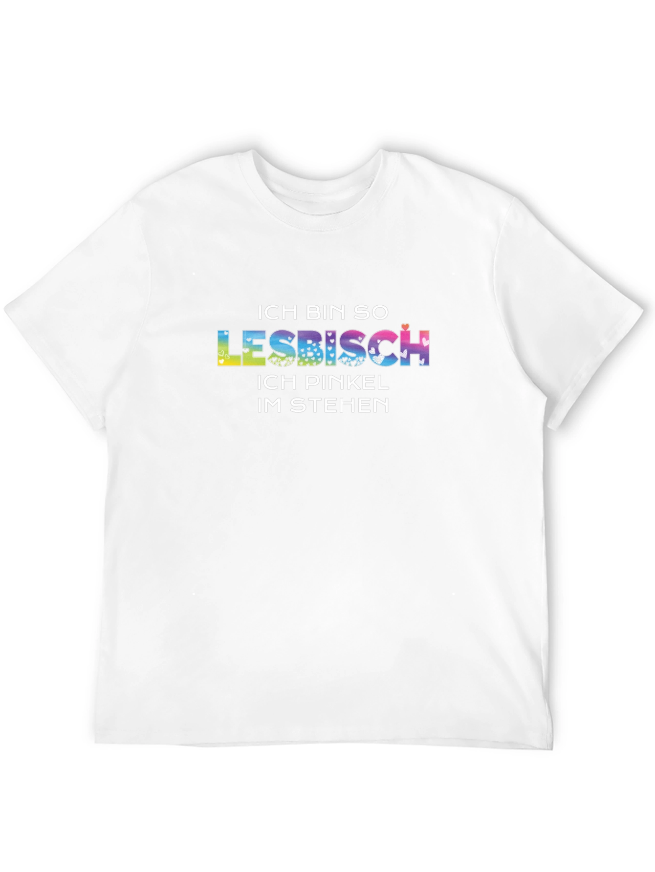 Lesbisch Graphic Tee - Rainbow Text Design
