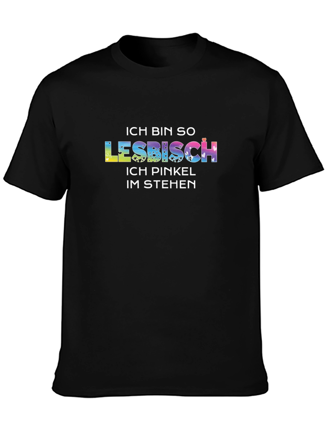 Lesbisch Graphic Tee - Rainbow Text Design