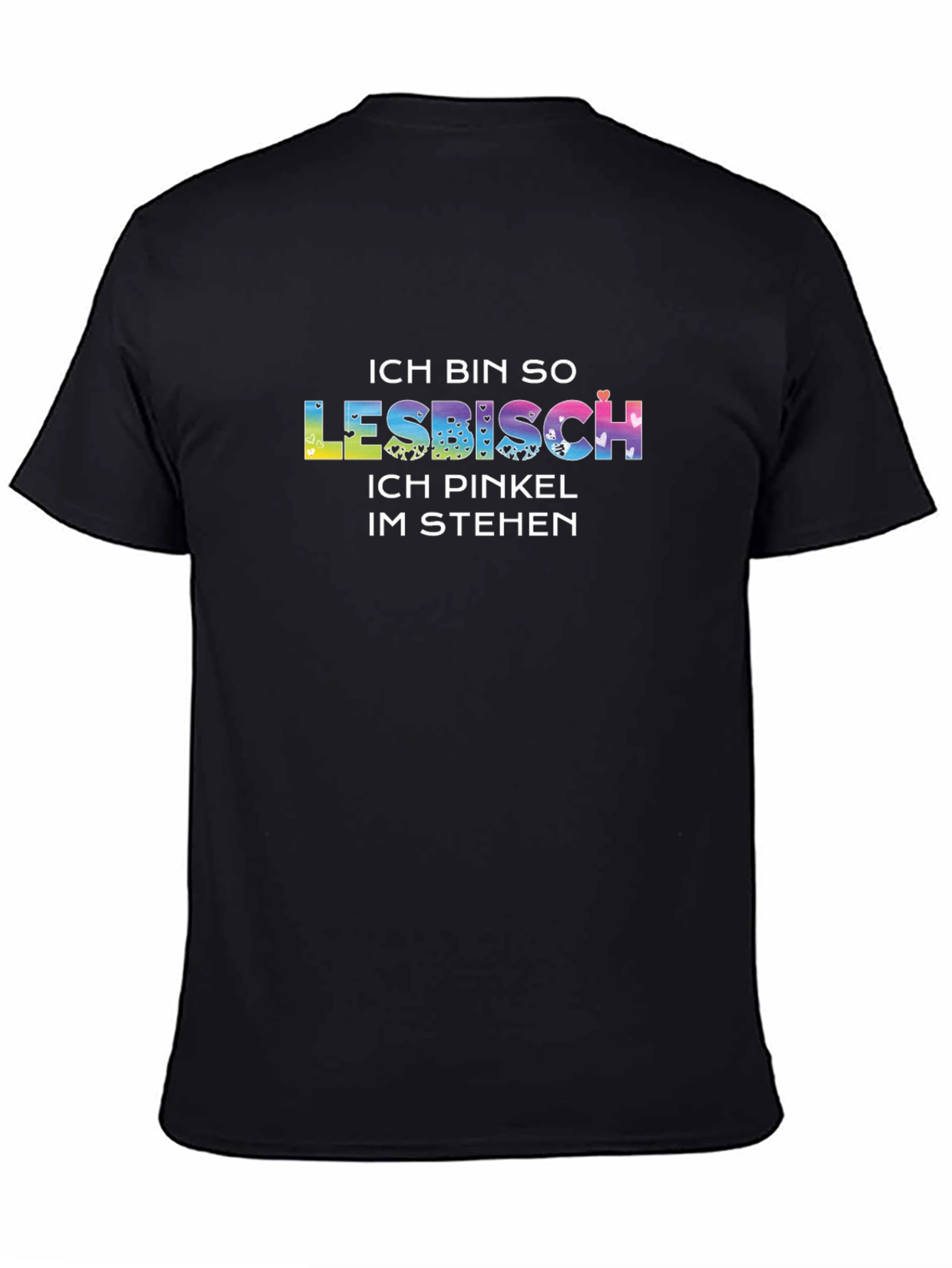 Lesbisch Graphic Tee - Rainbow Text Design