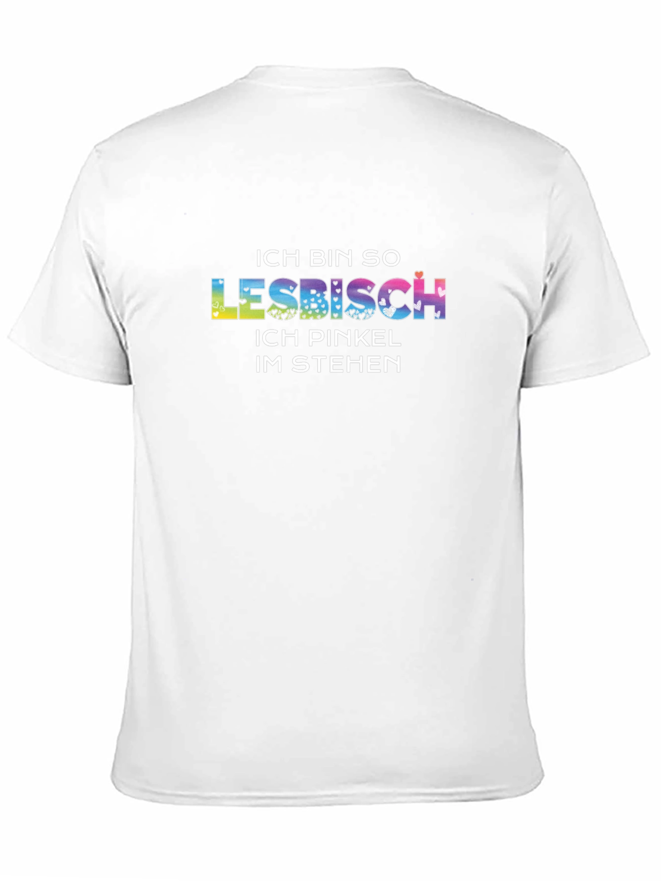 Lesbisch Graphic Tee - Rainbow Text Design