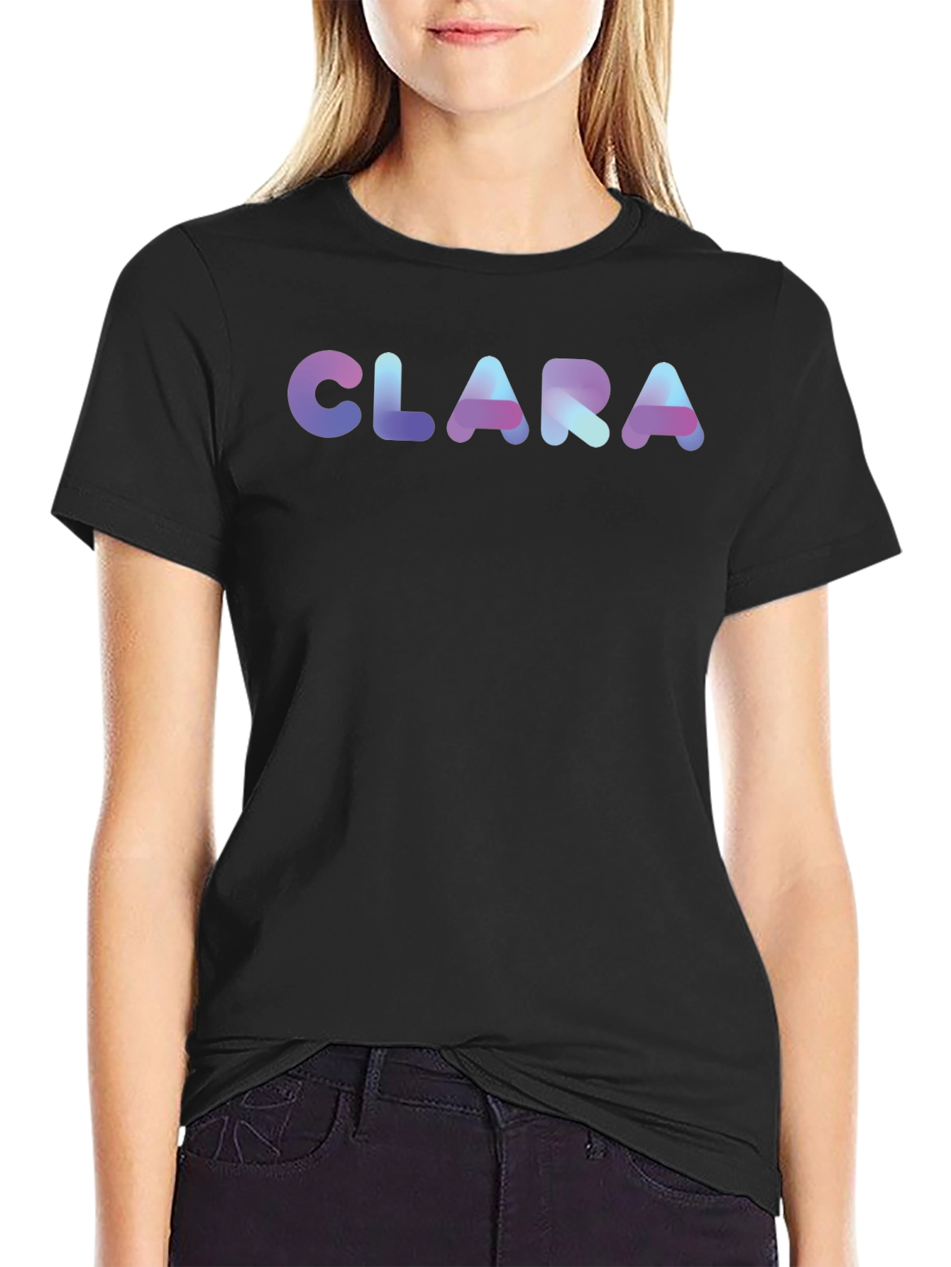 CLARA Custom Name Black T-Shirt