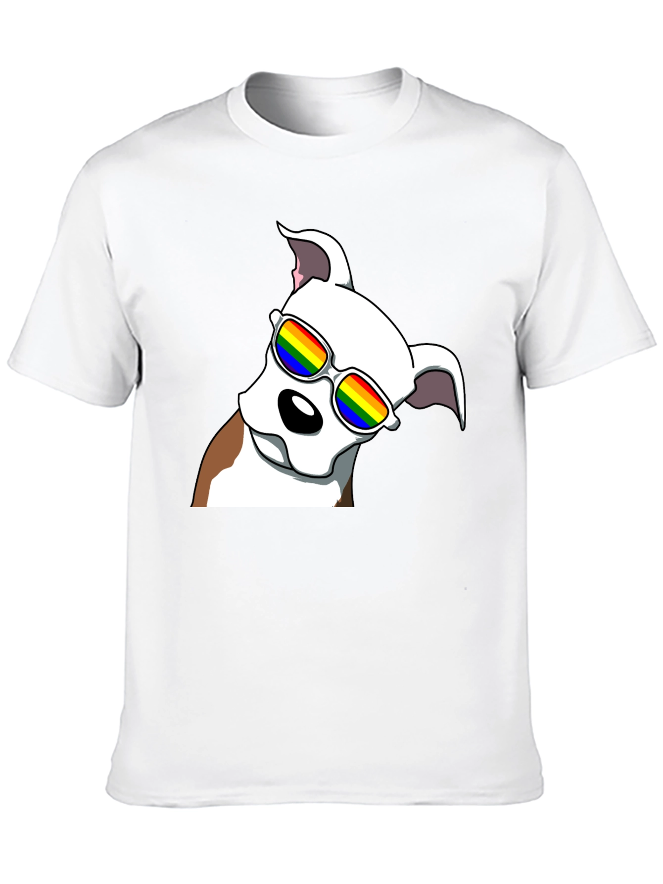 Cool Dog Tee - Rainbow Glasses Black T-Shirt