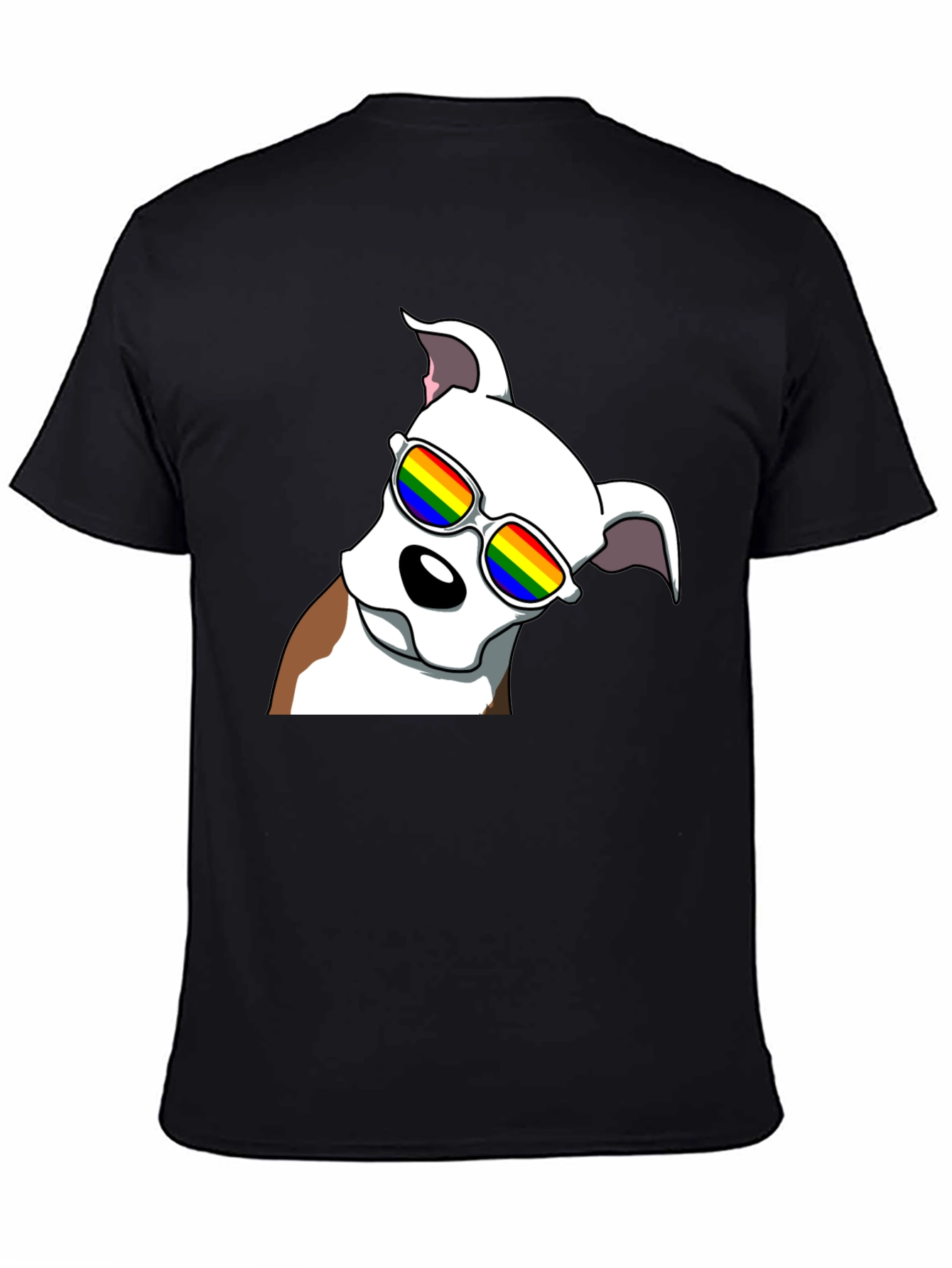 Cool Dog Tee - Rainbow Glasses Black T-Shirt