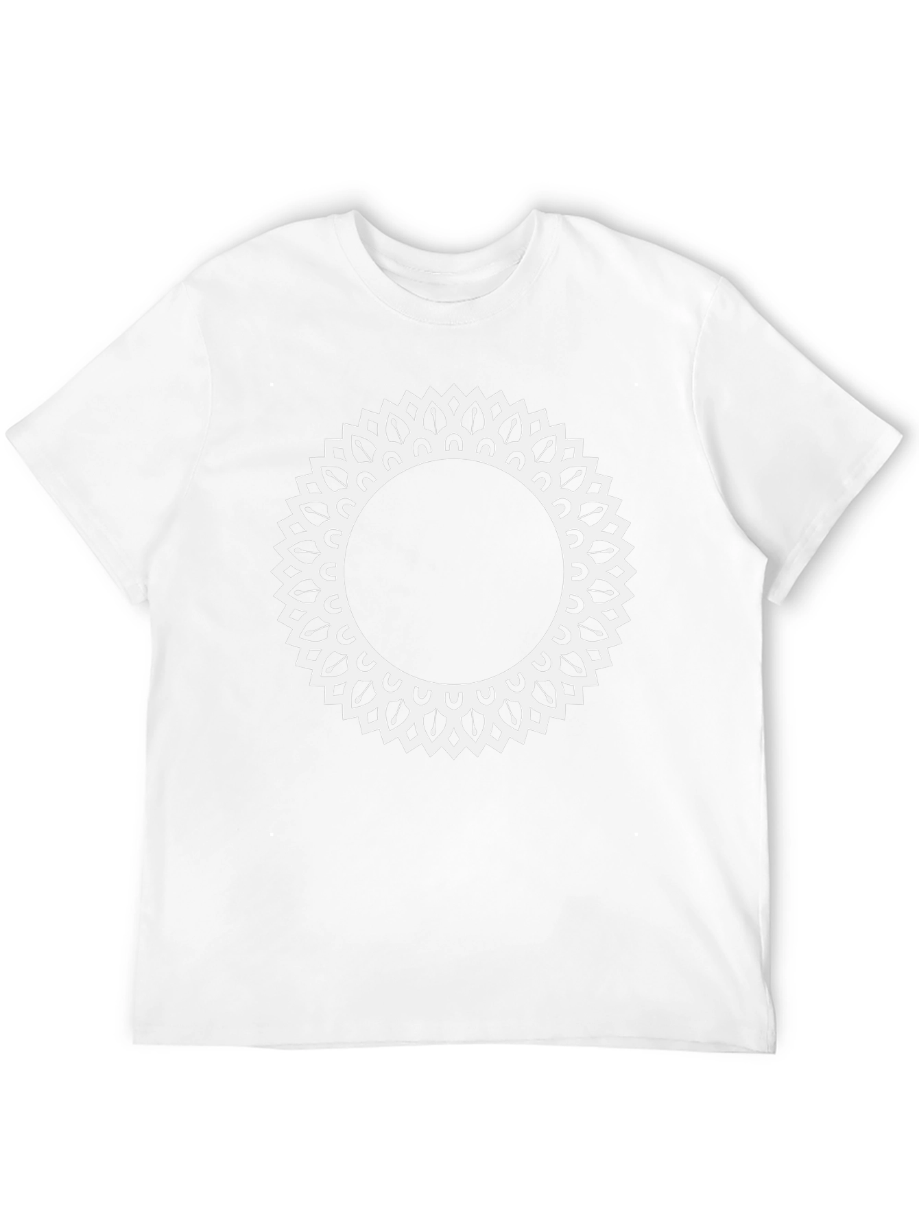 Black Tee with Ornamental Sun Mandala Design