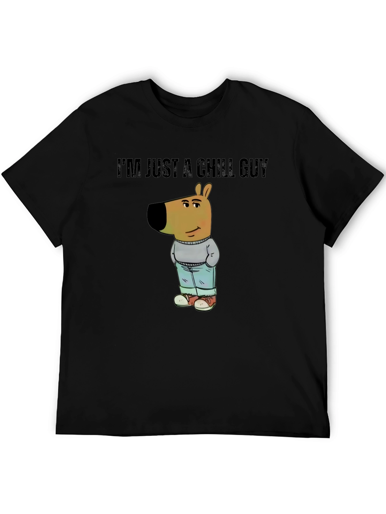 Chill Guy Cartoon Dog T-Shirt