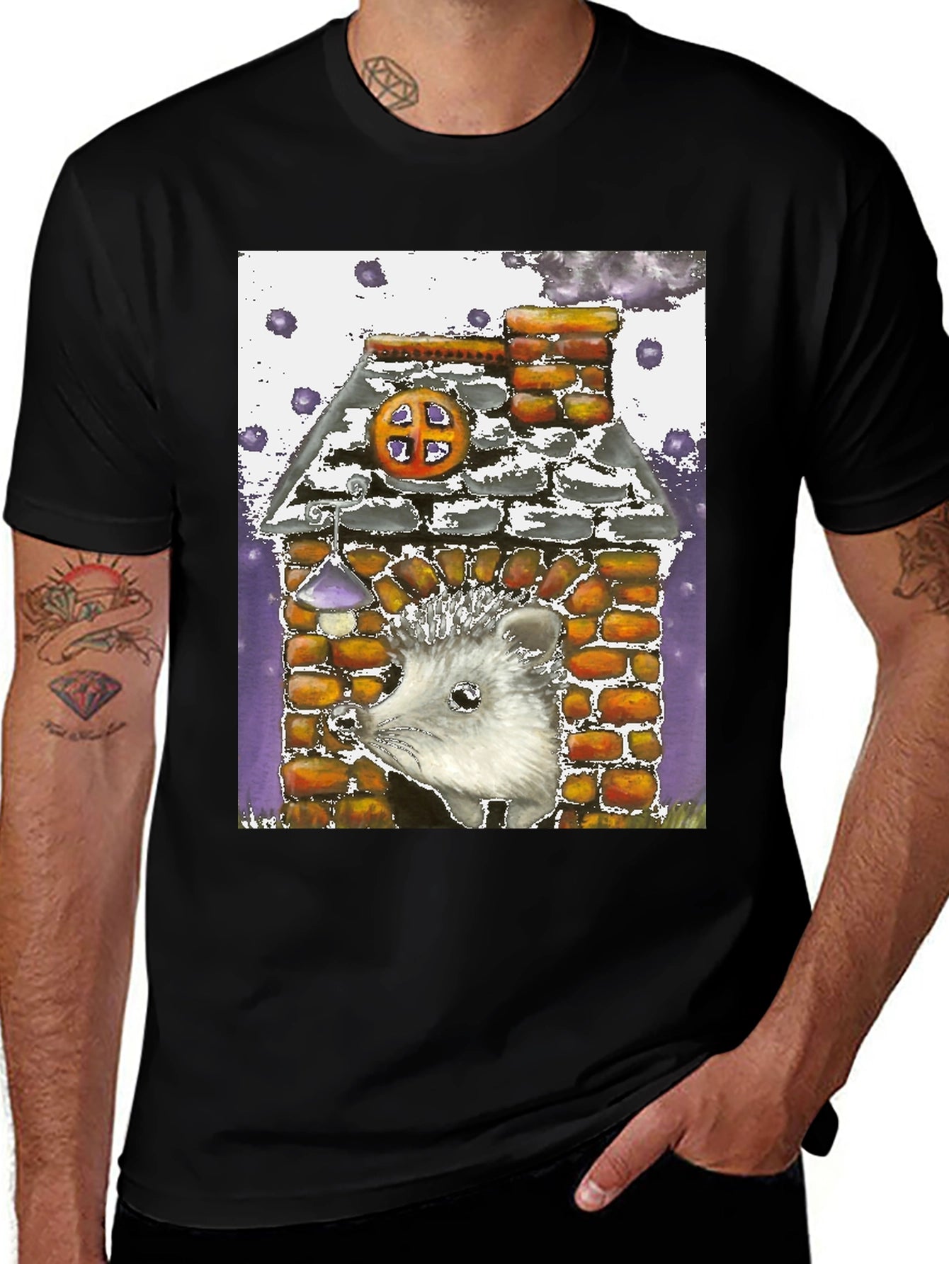 Hedgehog in Brick House T-Shirt