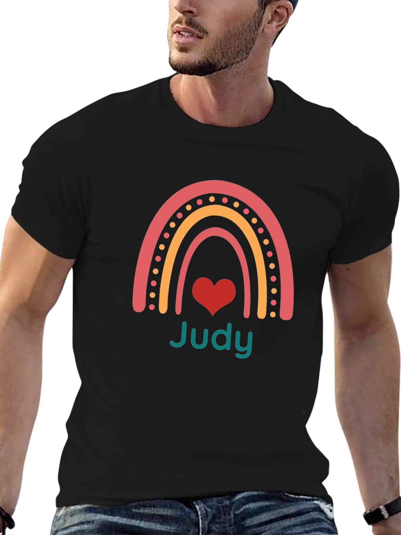 Judy Rainbow Heart Graphic Tee
