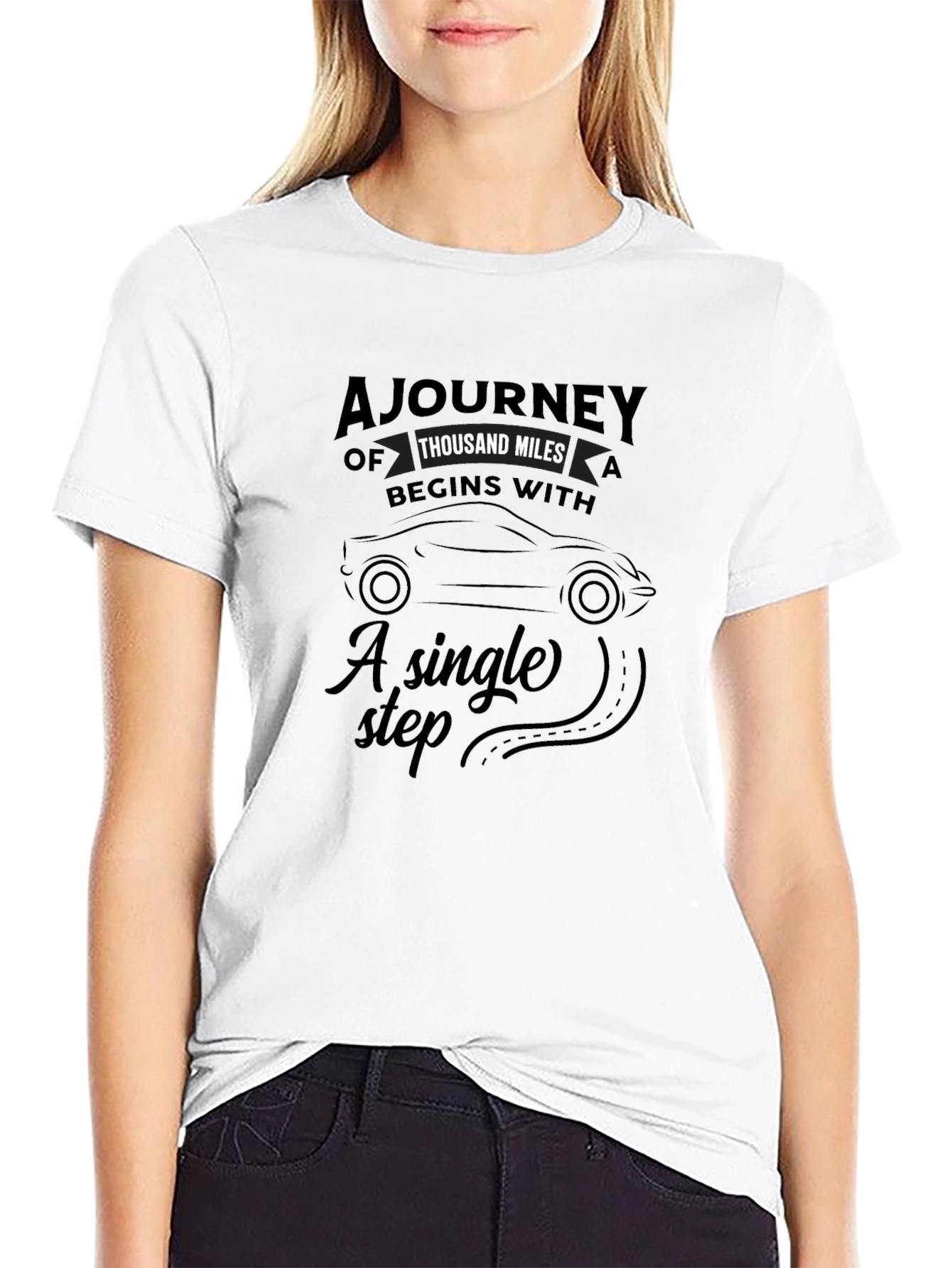 Motivational Journey Graphic Black T-Shirt