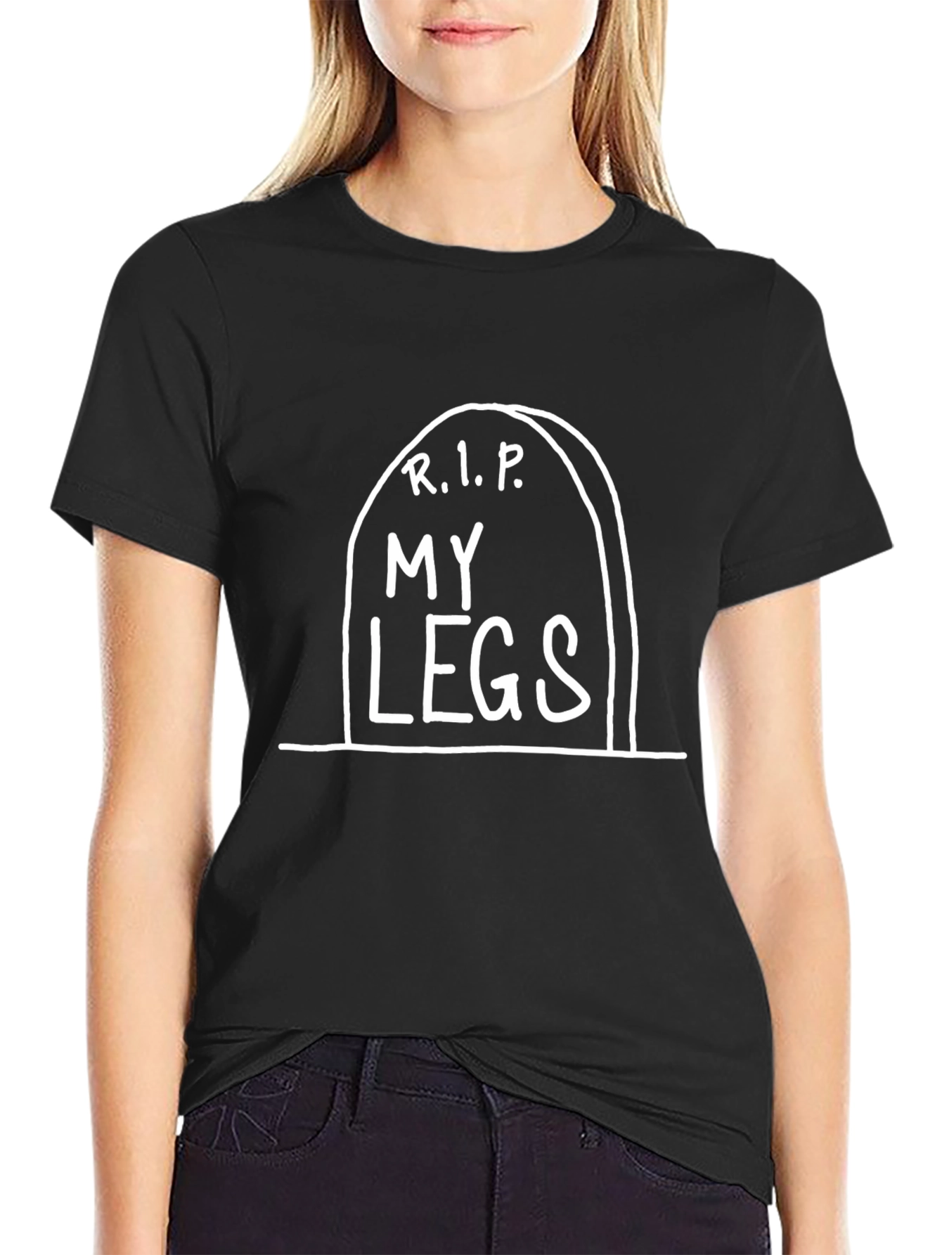 R.I.P. My Legs Funny Black Graphic Tee