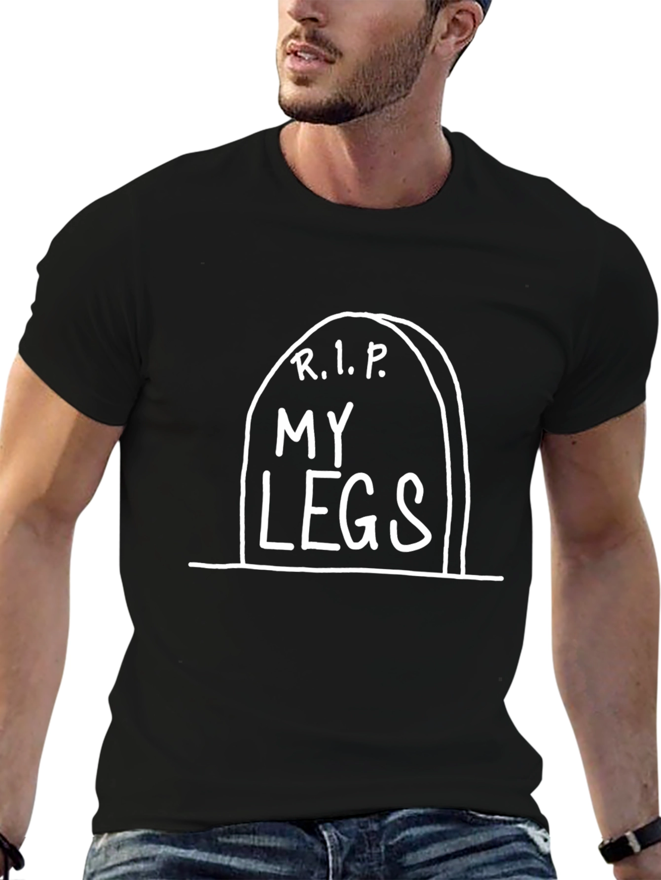 R.I.P. My Legs Funny Black Graphic Tee