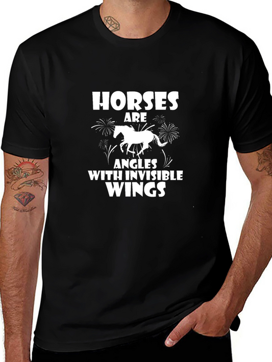 Horses Are Angles With Invisible Wings Black T-Shirt