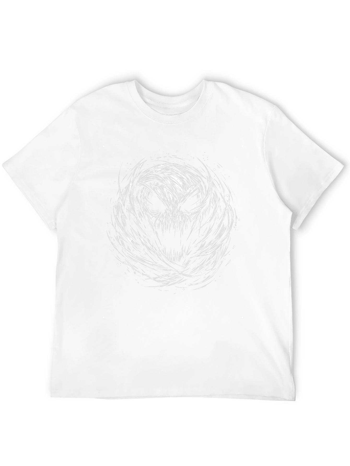 Mens Black T-Shirt with Abstract Skull Design