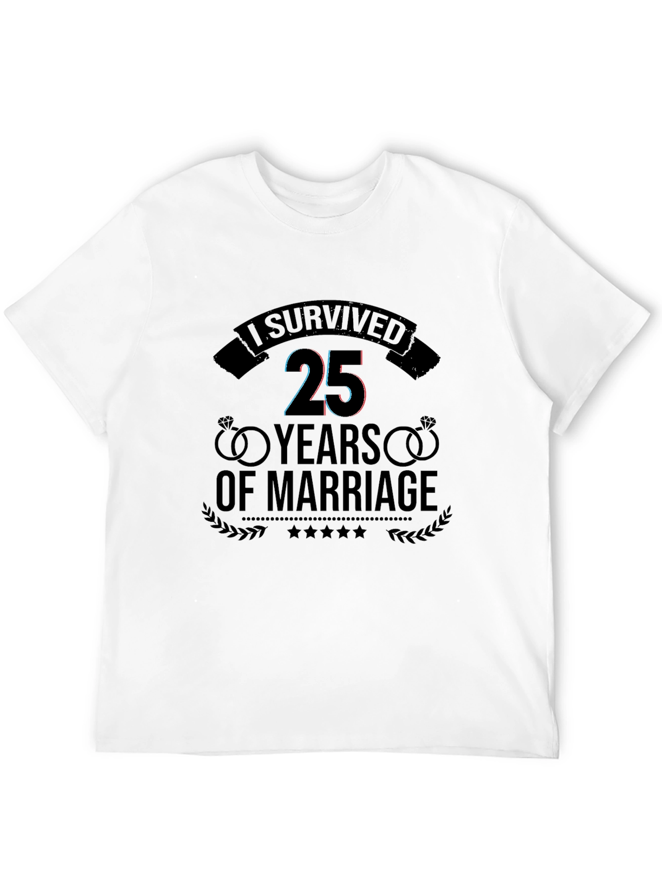 I Survived 25 Years Anniversary Black T-Shirt