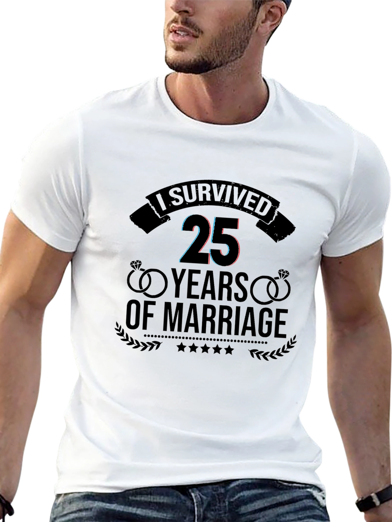 I Survived 25 Years Anniversary Black T-Shirt