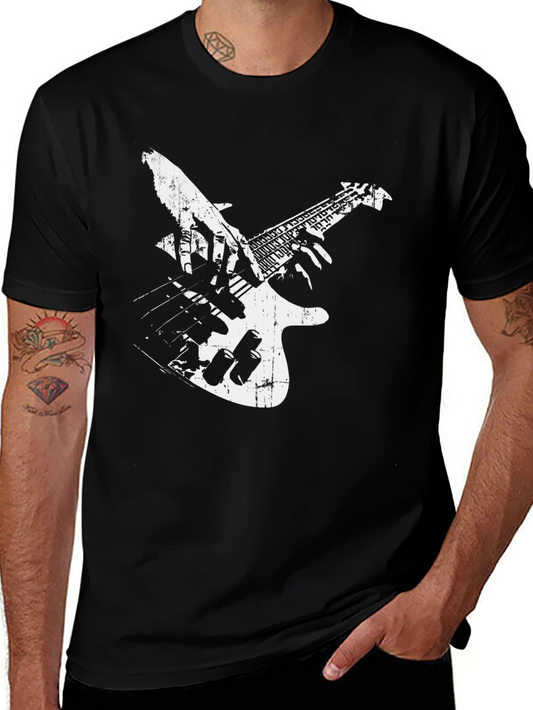 Black Guitar Graphic T-Shirt