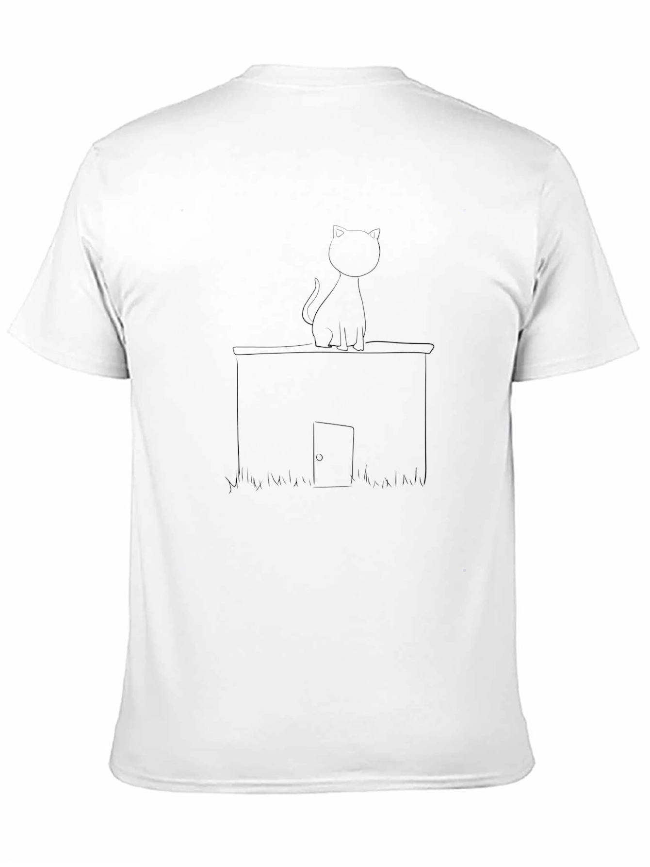 Black Cat on House T-Shirt