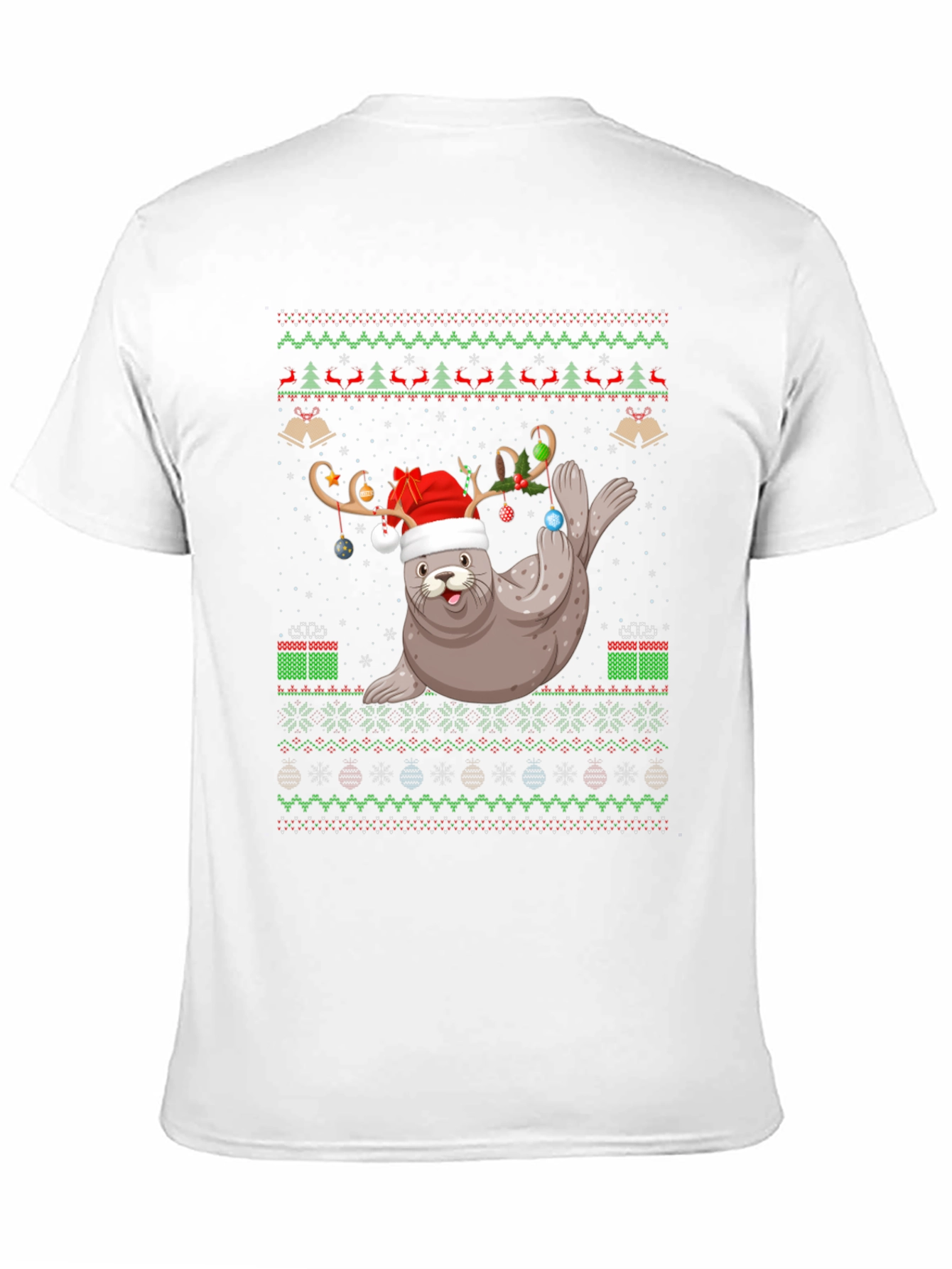 Festive Seal Christmas Sweater Tee