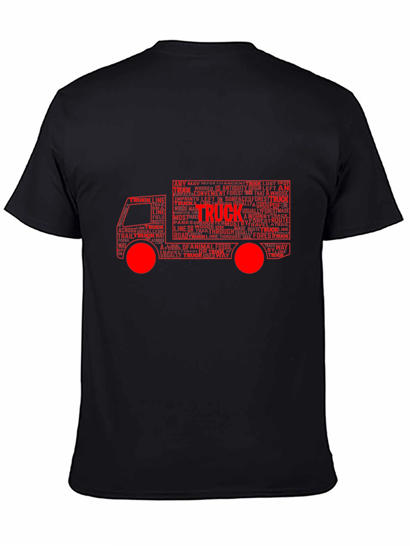 Truck Word Art Graphic Tee - Black